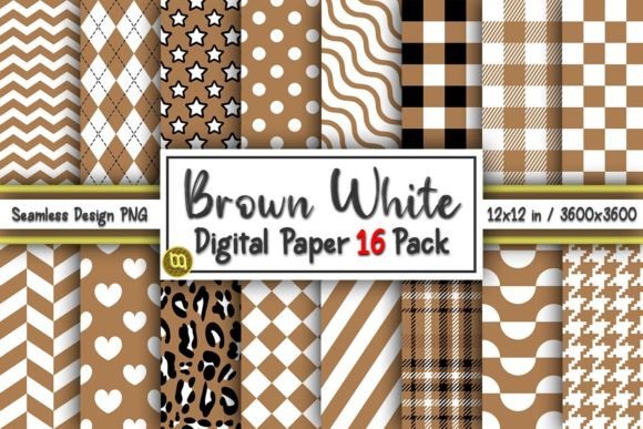Download Brown White Seamless Digital Paper Pack - Premium Resources