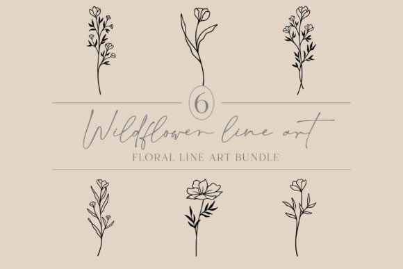 Download Flower Line Art Bundle | Elegant Florals - Elegant Collection